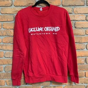 Alternative Apparel Sweatshirt Luce Line Orchard Graphic Pullover Red Women Smal